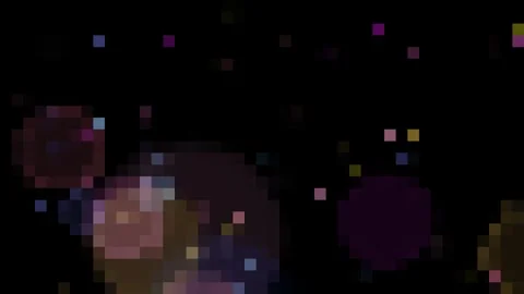 Pixelated Bokeh Blur Abstract Digital Particles Dark Background Animation Stock Footage 347144680