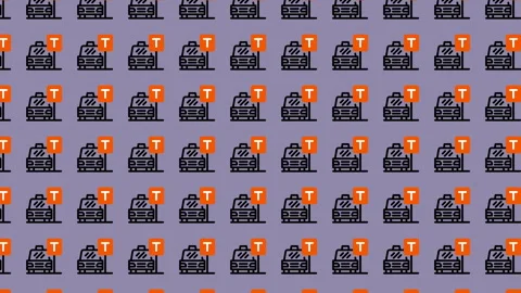 Pixelated Car Pattern - A Retro-Inspired Animated Background Loop. Video stock 325403761