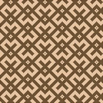 Pixelated chocolate brown square pattern Stock Illustration