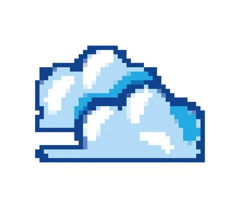 Pixelated clouds sky Stock Illustration
