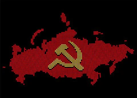 Pixelated communist USSR map Stock Illustration