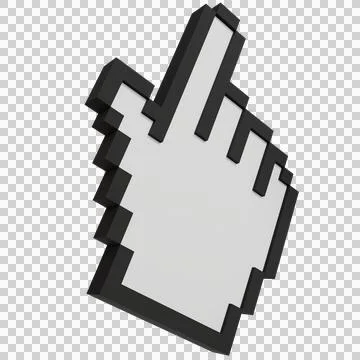 Pixelated cursor hand pointing upward Stock-Illustration
