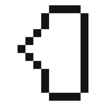 Pixelated cursor pointing to the left side of the screen Illustrazione stock