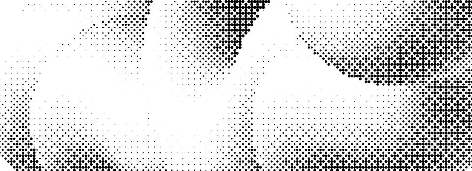 Pixelated curved gradient shape. Comic dither undulate texture background Illustrazione stock