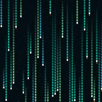 Pixelated digital abstract grid pattern with vertical light trails and dots 스톡 일러스트