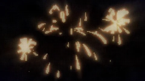 Pixelated Digital Fire Explosion LED Screen Effect Black Background Vidéo 274455120