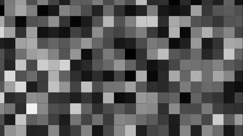 Pixelated digital screen texture with a monochromatic random changing pattern Stock Illustration
