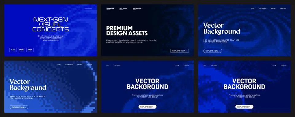 Pixelated dithered abstract background pattern. This dark blue pixel backgr.. Stock Illustration