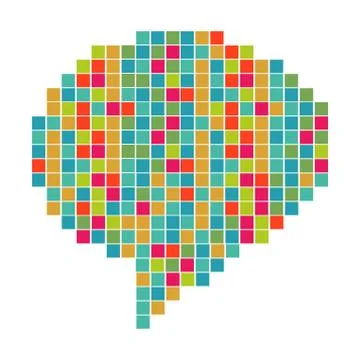 Pixelated diversity speech bubble Illustrazione stock