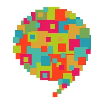 Pixelated diversity speech bubble Illustrazione stock