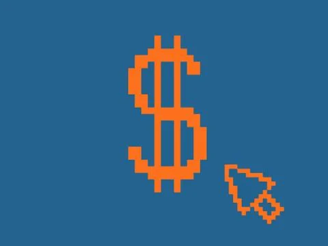 Pixelated dollar sign Stockillustratie