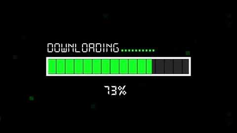 Pixelated downloading progress bar with squares. Pixelated progress bar for.. Vídeos de archivo 337817063