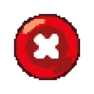 Pixelated error button Stock Illustration