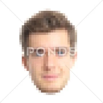 Pixelated face Stock Illustration
