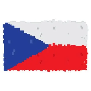 Pixelated flag of Czech Republic Stock Illustration