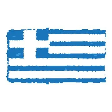 Pixelated flag of Greece Stock Illustration