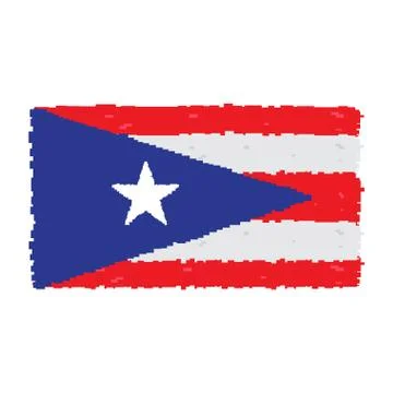 Pixelated flag of Puerto Rico Stock Illustration