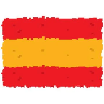 Pixelated flag of Spain Stock Illustration