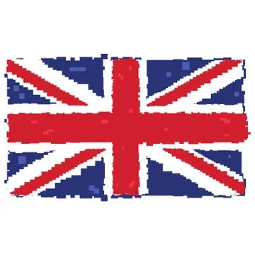 Pixelated flag of the United Kingdom Stock Illustration