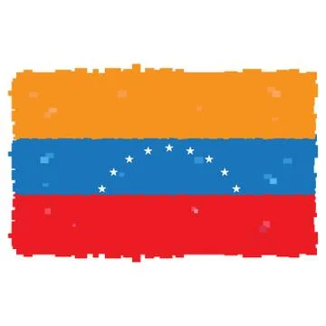 Pixelated flag of Venezuela Stock Illustration