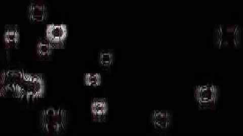 Pixelated, Flickering, White-Red, Noisy Abstract Shapes Stock Footage 147679704