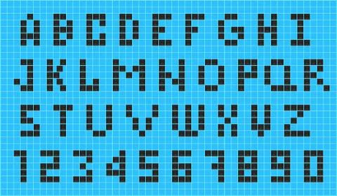 Pixelated font Stock Illustration