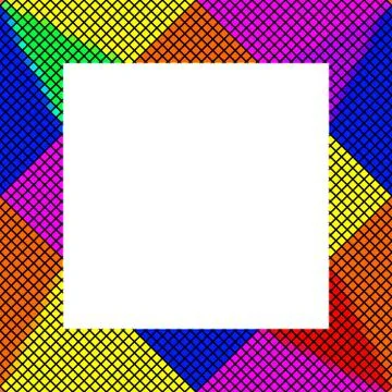 Pixelated frame in vibrant rainbow colors Stock Illustration