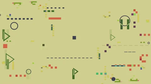 Pixelated Fun Figures Loop Colored Motion Background Stock Footage 117385140