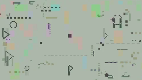 Pixelated Fun Figures Loop Colored Motion Background Stock Footage 117714872