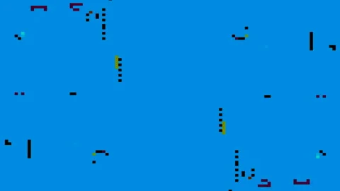 Pixelated Fun Figures Loop Colored Motion Background Stock Footage 119550509