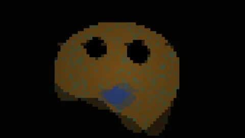 Pixelated Ghost Character with Blue Tongue Animation. Stock Footage 333928114