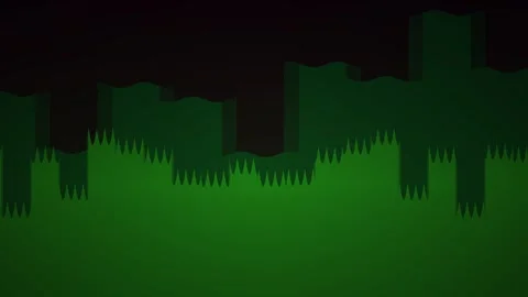 Pixelated Green Grass and Trees Night. Stock Footage 340040011