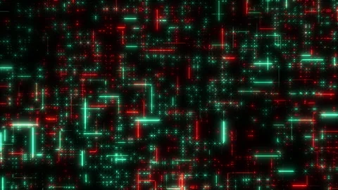 Pixelated grid pattern vibrant red and green pixels for web design or gaming Stock-Footage 251970029