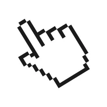 Pixelated hand cursor icon image Stock Illustration