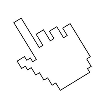 Pixelated hand cursor icon image Stock Illustration