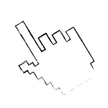 Pixelated hand cursor icon image Stock Illustration