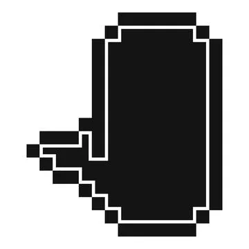 Pixelated hand cursor pointing left in simple style Ilustración de archivo