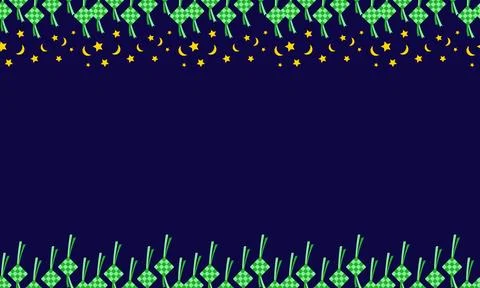 Pixelated Hari Raya vector frame background Stock Illustration