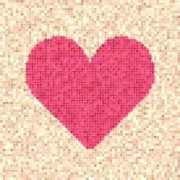 Pixelated heart Stock Illustration