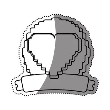 Pixelated heart shape Illustrazione stock