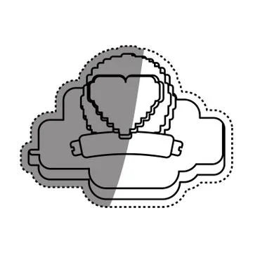 Pixelated heart shape Illustrazione stock