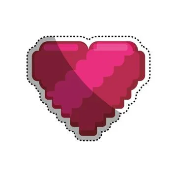 Pixelated heart shape Illustrazione stock