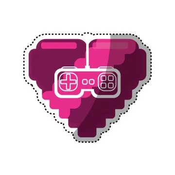 Pixelated heart shape Illustrazione stock