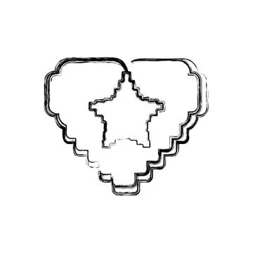 Pixelated heart shape Illustrazione stock