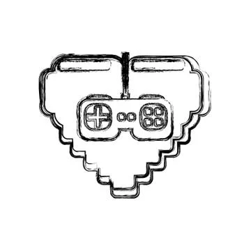 Pixelated heart shape Illustrazione stock