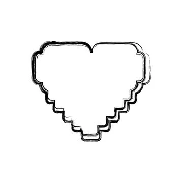 Pixelated heart shape Illustrazione stock