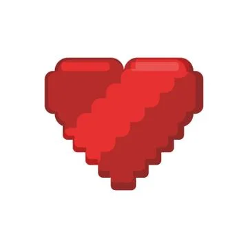 Pixelated heart shape Illustrazione stock
