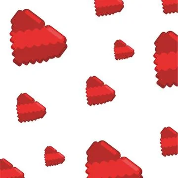 Pixelated heart shape Illustrazione stock