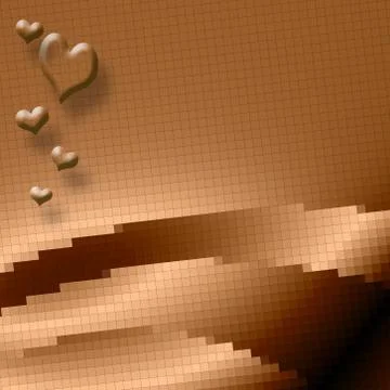 Pixelated hearts card Stock Illustration
