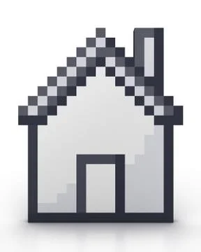 Pixelated house frontal view Stock Illustration